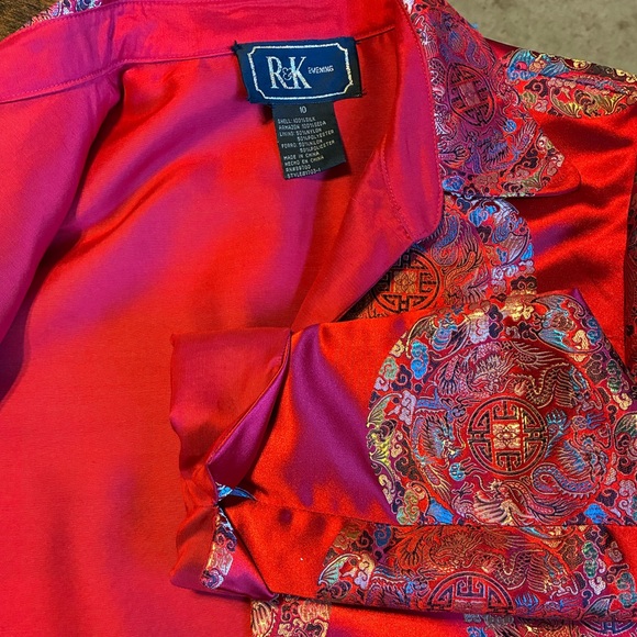 Women's Red Silk Blazer - Picture 4 of 5